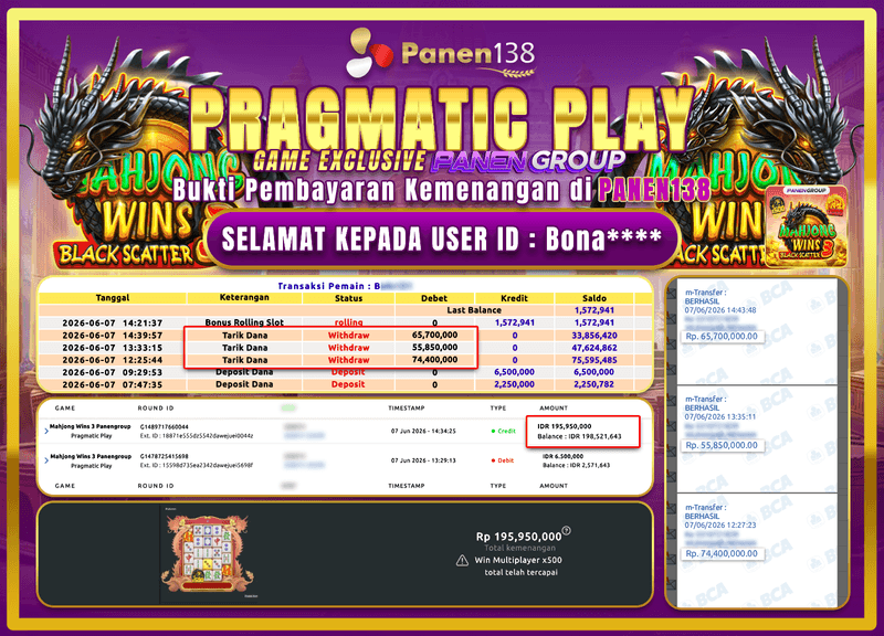 GASPOL! MAHJONG WINS 3 JEBOL SAMPAI RP 195.950.000!